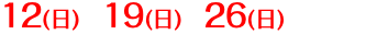 12(日)　19(日)　26(日)